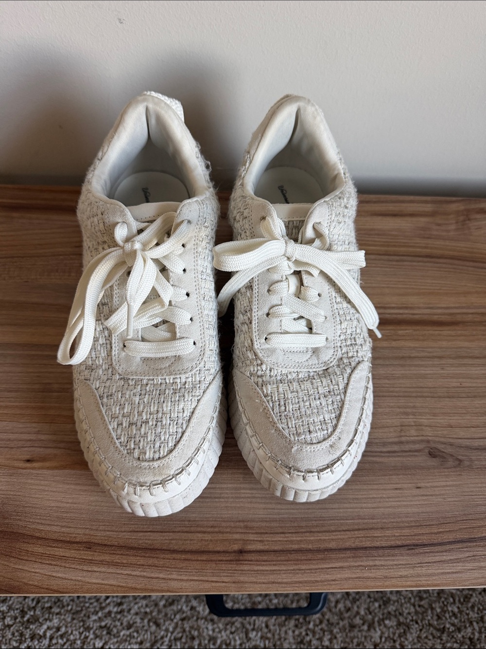 Universal Thread Cream Tweed Lace-Up Sneakers